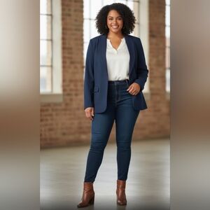 NWT Jessica London Classic Navy Blazer